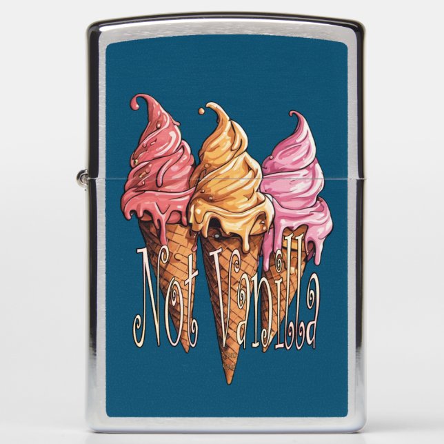 Ice cream Not Vanilla lifestyle Zippo Lighter (Front)
