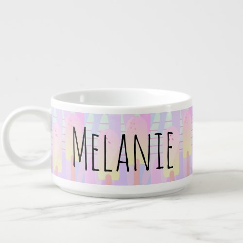 Ice Cream Ombre Colorful Pastel  Name Bowl