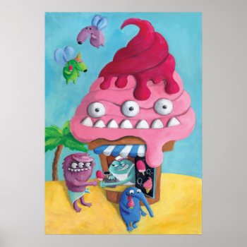 Ice Cream On The Beach Poster by colonelle at Zazzle