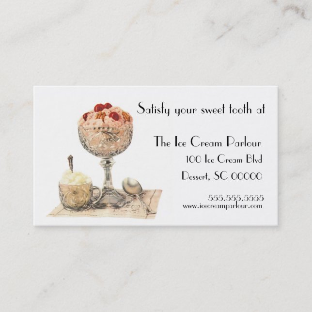 Ice Cream or Dessert Shop Business Card (Front)
