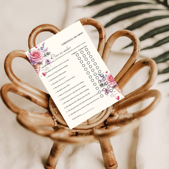 Ice Cream Over or under bridal shower game Card (Creator Uploaded)