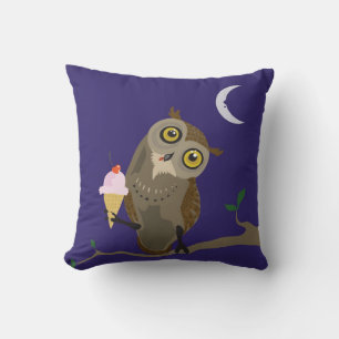 Ice Cream Owl~pillow Throw Pillow