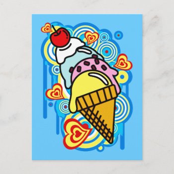 Ice_cream_paint Postcard by auraclover at Zazzle