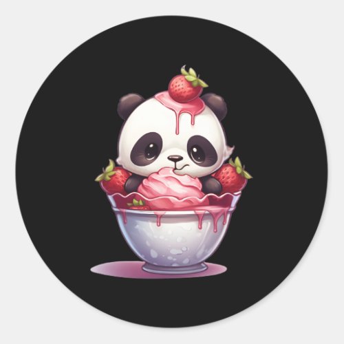 Ice Cream Panda Bear Delicious Teddy Bear Icecream Classic Round Sticker