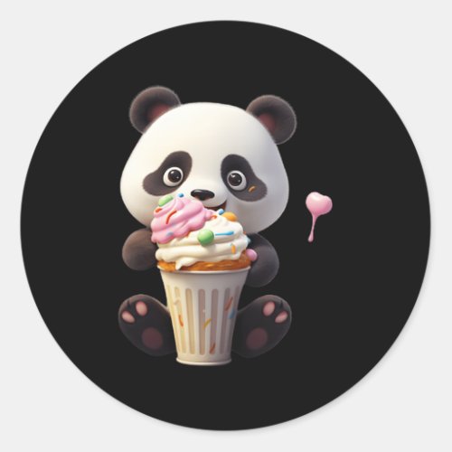 Ice Cream Panda Bear Delicious Teddy Bear Icecream Classic Round Sticker