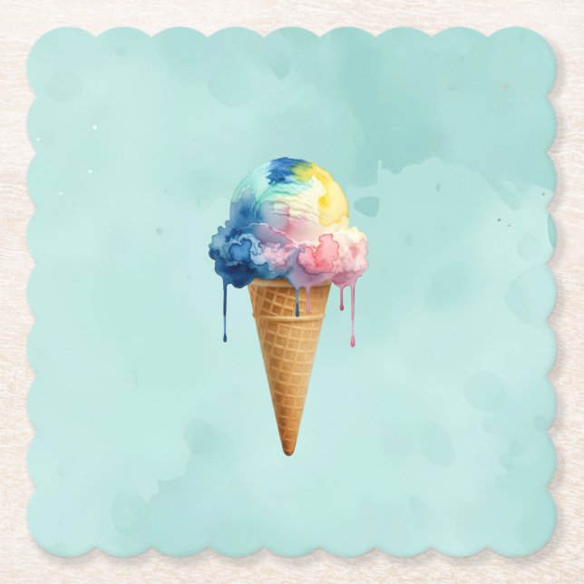 Ice Cream Paper Coaster (Front)