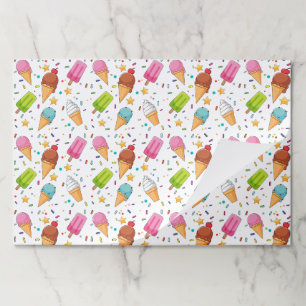 Ice Cream Paper Placemats, Sweet Treat Dessert Pad