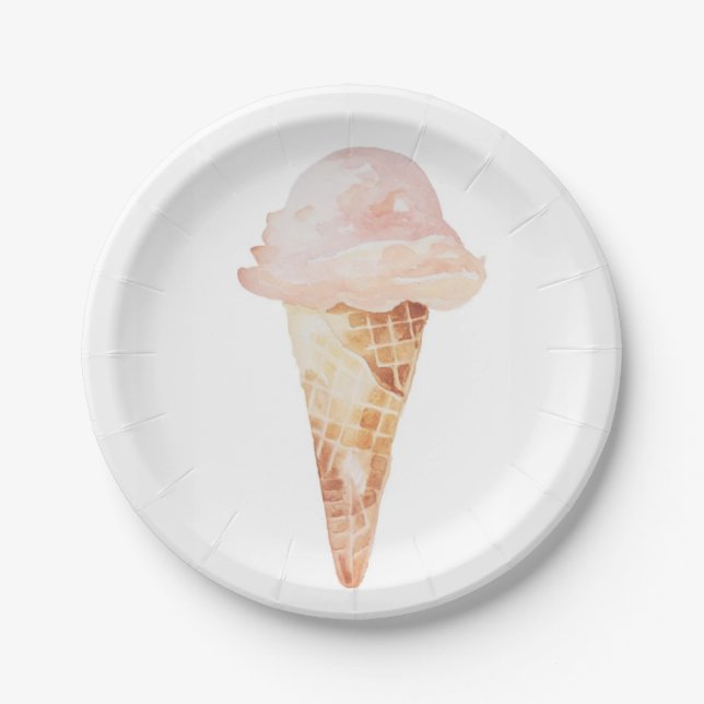 Ice Cream Paper Plates, 7" Paper Bowl Paper Plates (Front)