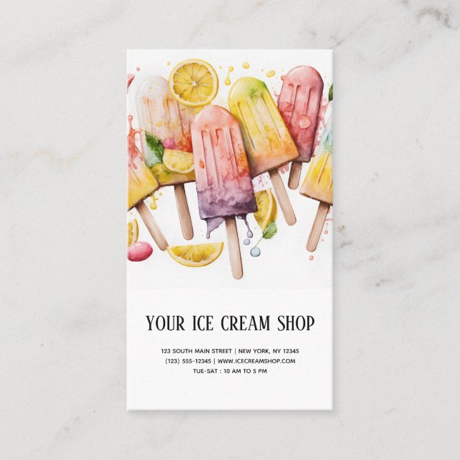 Ice Cream Parlor business card (Front)