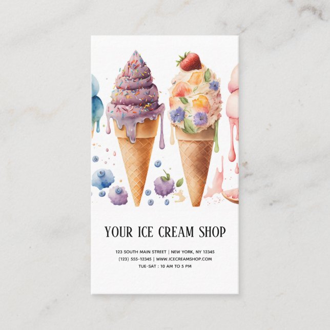 Ice Cream Parlor business card (Front)