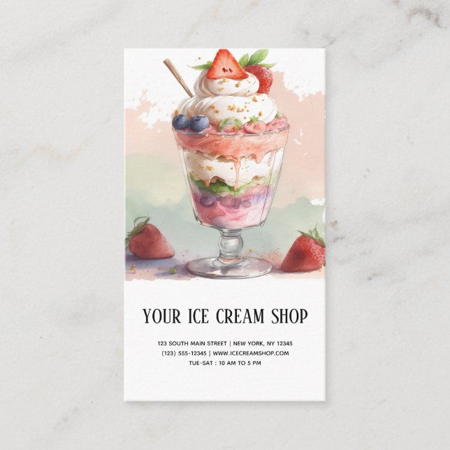 Ice Cream Parlor business card (Front)