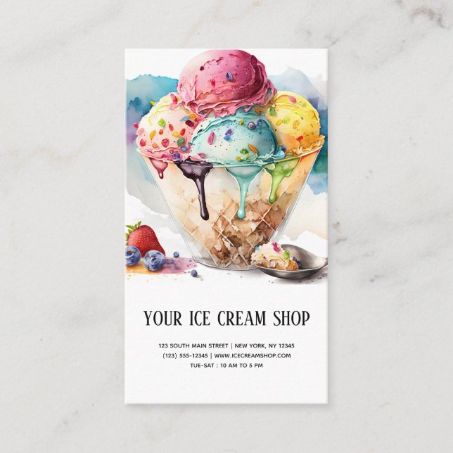 Ice Cream Parlor business card (Front)