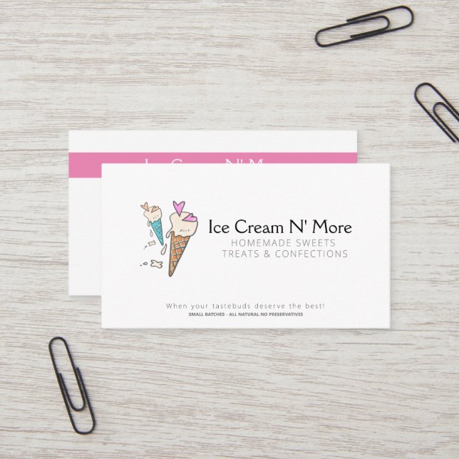 Ice Cream Parlor Business Card (Front/Back In Situ)