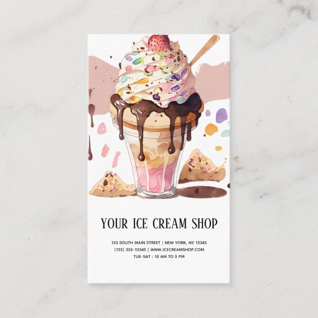 Ice Cream Parlor business card (Front)