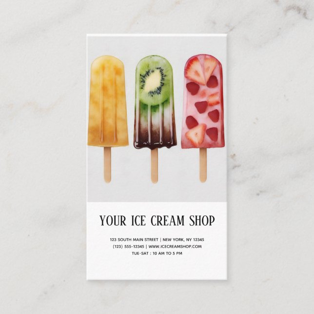 Ice Cream Parlor business card (Front)