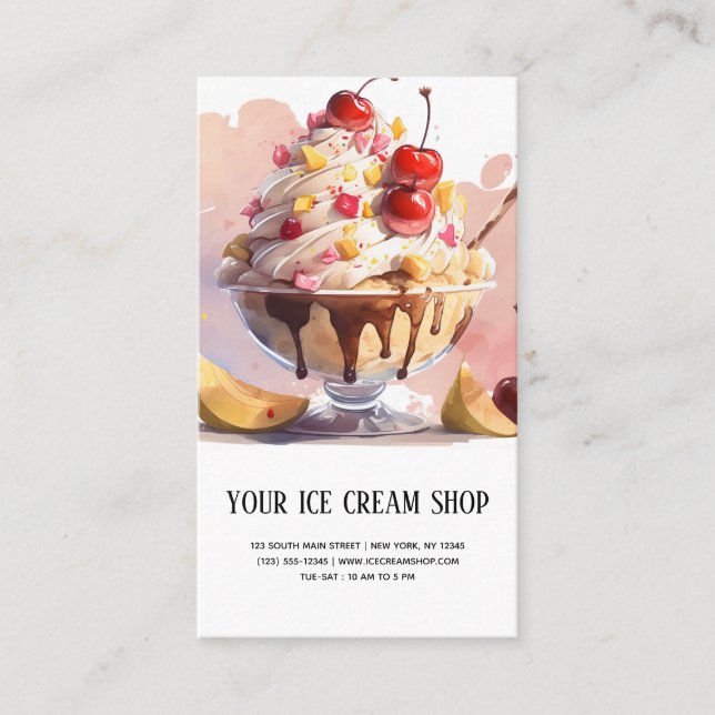 Ice Cream Parlor business card (Front)