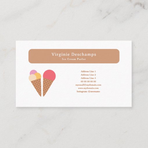 Ice Cream Parlor Business Card Zazzle