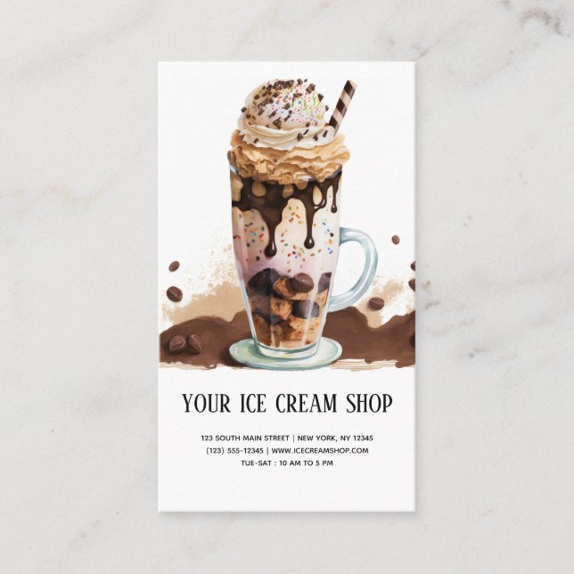 Ice Cream Parlor business card (Front)
