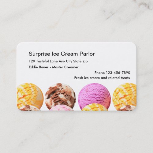 Ice Cream Parlor Business Cards