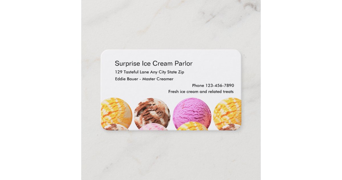 Ice Cream Parlor Business Cards Zazzle