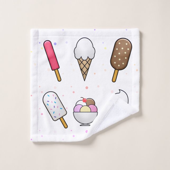 Ice Cream Parlor Dream Bath Towel Set (Wash Cloth)