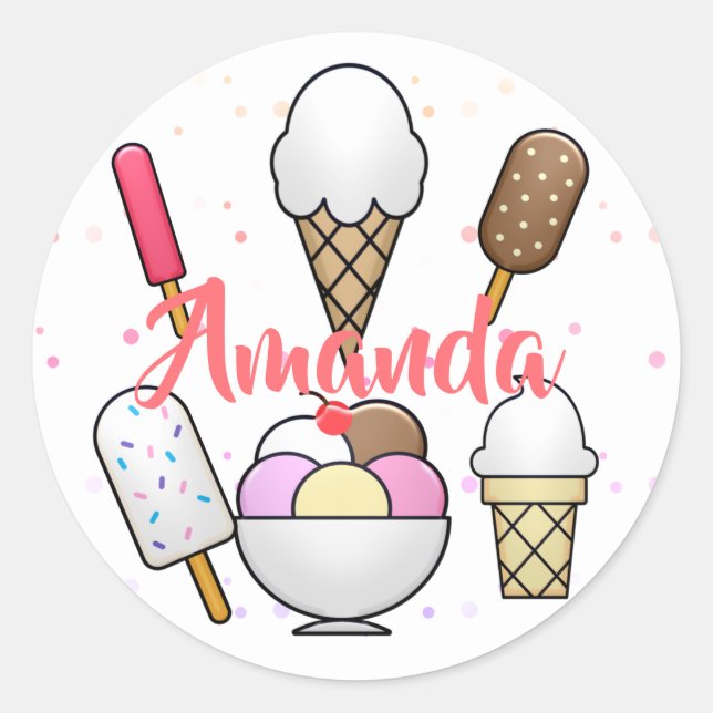 Ice Cream Parlor Dream Classic Round Sticker (Front)