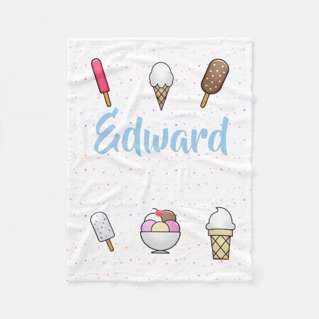 Ice Cream Parlor Dream Fleece Blanket (Front)