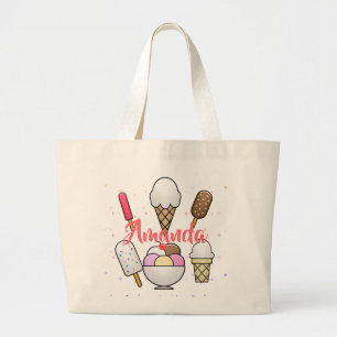 Ice Cream Parlor Dream Large Tote Bag
