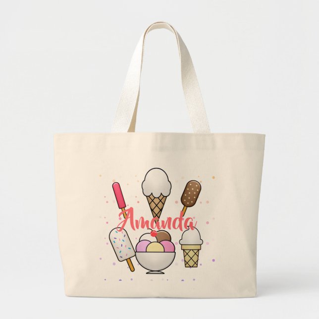 Ice Cream Parlor Dream Large Tote Bag (Front)
