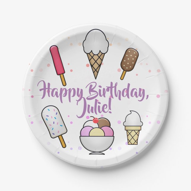Ice Cream Parlor Dream Paper Plates (Front)