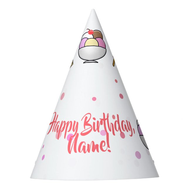 Ice Cream Parlor Dream Party Hat (Front)