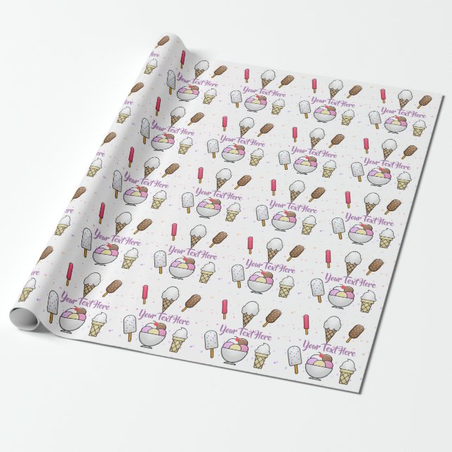 Ice Cream Parlor Dream Wrapping Paper (Unrolled)