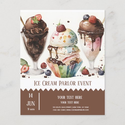 Ice cream parlor flyer