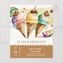 Ice cream parlor flyer