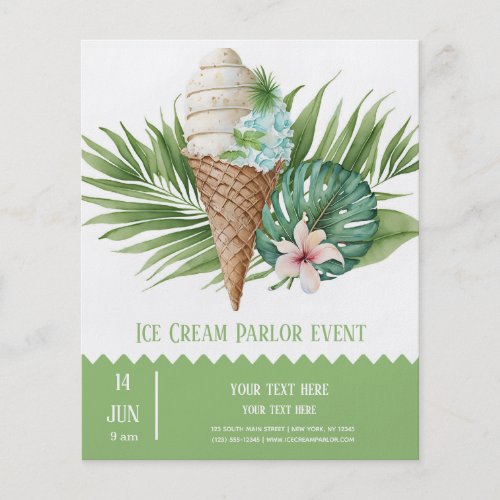 Ice cream parlor flyer