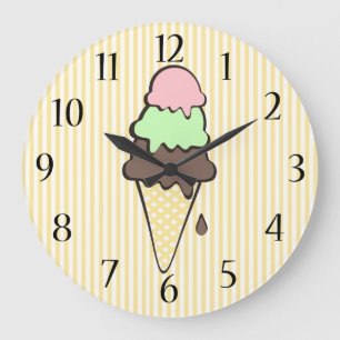 Ice Cream Parlor Large Clock