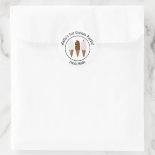 Ice Cream Parlor Logo 1.5" Classic Round Sticker