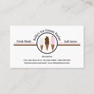 Ice Cream Parlor Logo Custom Business Card