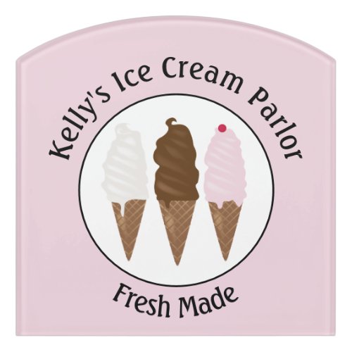 Ice Cream Parlor Logo Door Sign