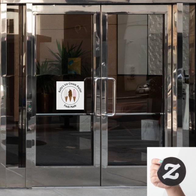 Ice Cream Parlor Logo Window Cling (Office Door)