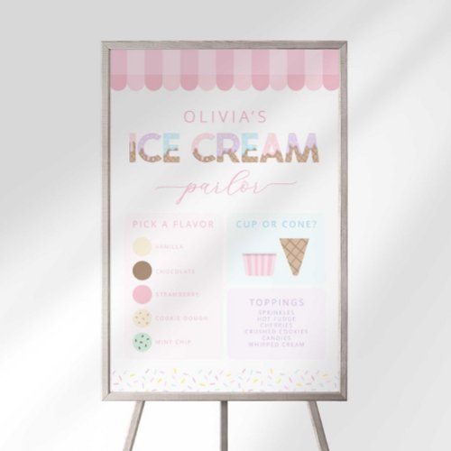 Ice Cream Parlor Menu Foam Board