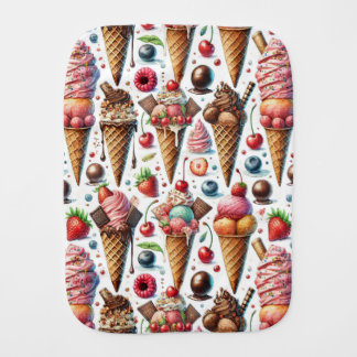 Ice-Cream Parlor Party Baby Burp Cloth