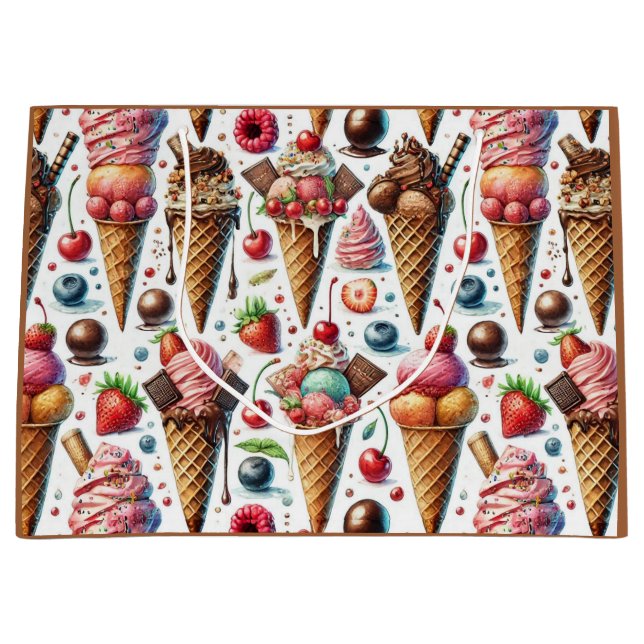 Ice-Cream Parlor Party Large Gift Bag (Front)