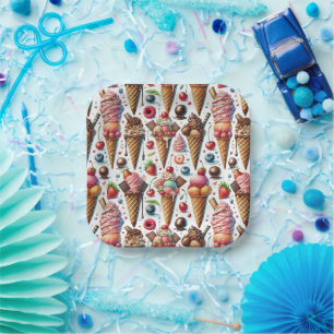 Ice-Cream Parlor Party Paper Plates
