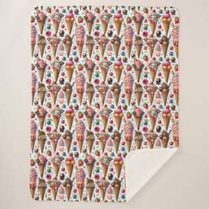Ice-Cream Parlor Party Sherpa Blanket