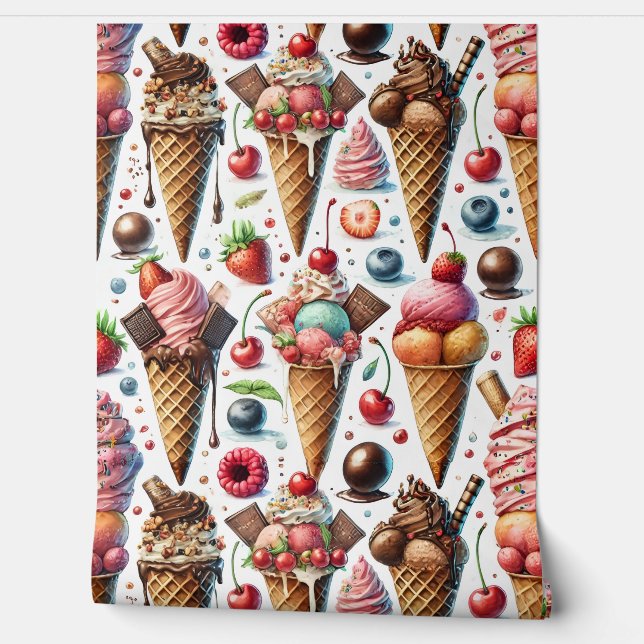 Ice-Cream Parlor Party Wallpaper (Unrolling)