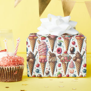 Ice-Cream Parlor Party Wrapping Paper