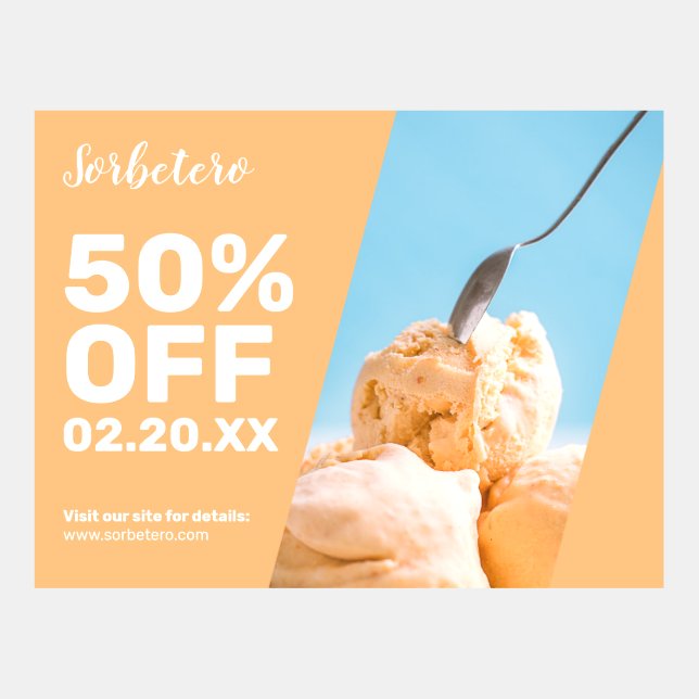 Ice Cream Parlor Sale Postcard Template (Front)