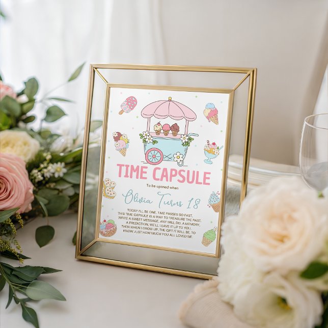 Ice Cream Parlor Scoop Capsule Table Sign (Creator Uploaded)