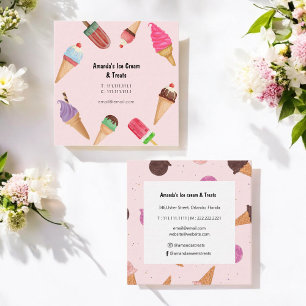 Ice Cream Parlor Shop Pink Business Card